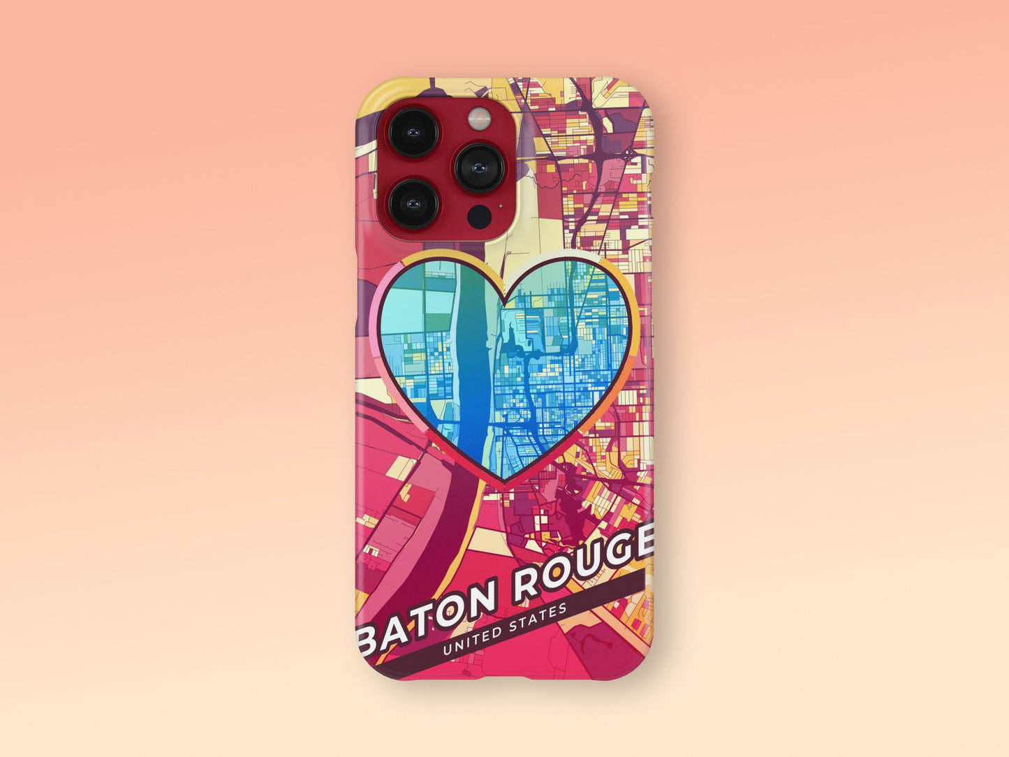 Baton Rouge Louisiana slim phone case with colorful icon. Birthday, wedding or housewarming gift. Couple match cases. 2