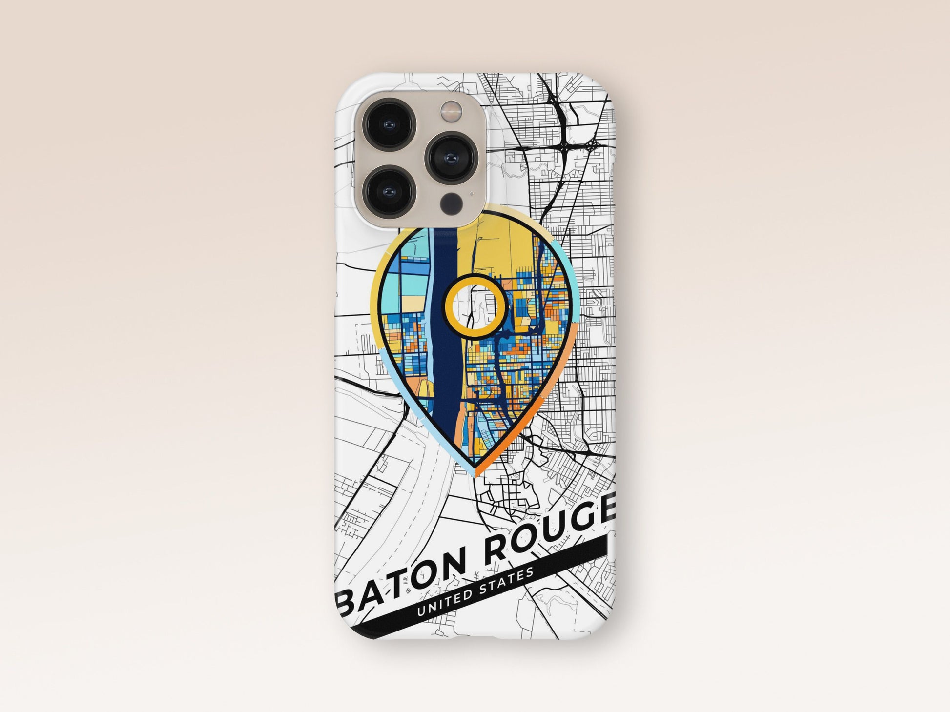 Baton Rouge Louisiana slim phone case with colorful icon. Birthday, wedding or housewarming gift. Couple match cases. 1