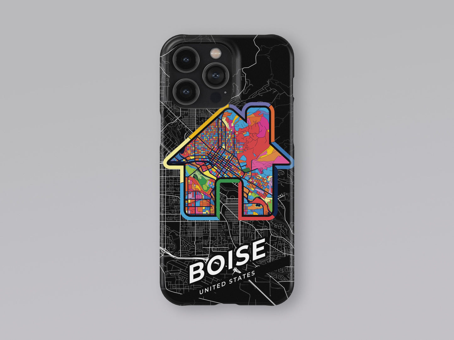 Boise Idaho slim phone case with colorful icon. Birthday, wedding or housewarming gift. Couple match cases. 3