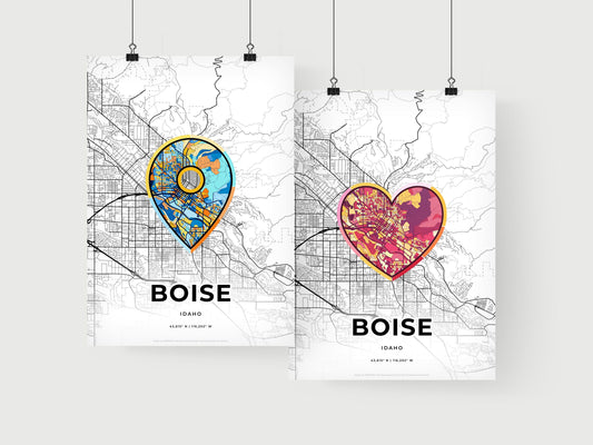 Boise Idaho art print for couples