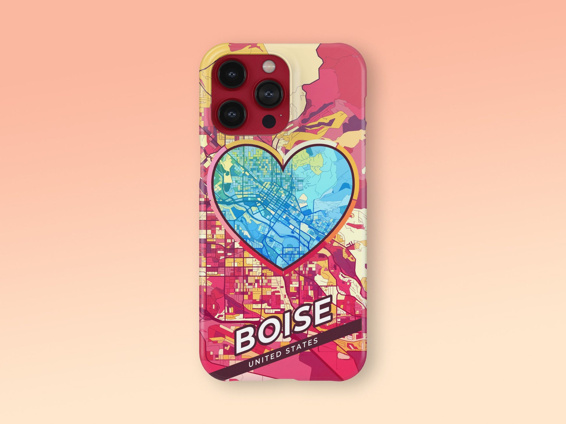 Boise Idaho slim phone case with colorful icon. Birthday, wedding or housewarming gift. Couple match cases. 2