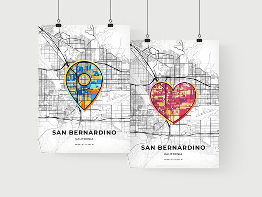 San Bernardino California art print for couples