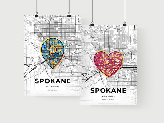 Spokane Washington art print for couples