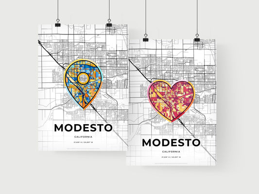 Modesto California art print for couples
