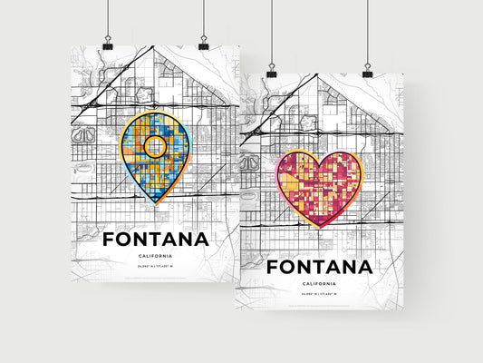 Fontana California art print for couples
