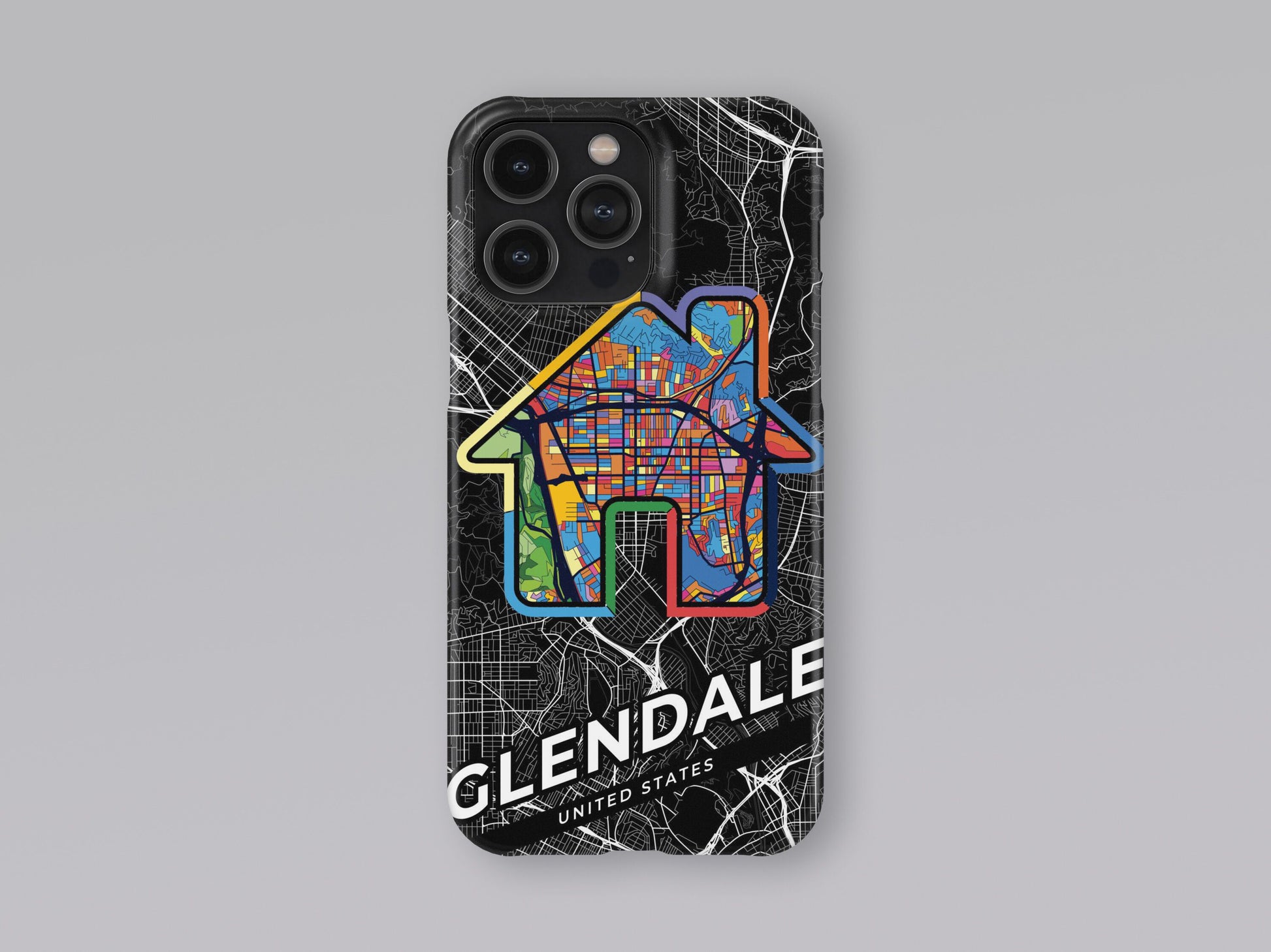 Glendale California slim phone case with colorful icon. Birthday, wedding or housewarming gift. Couple match cases. 3