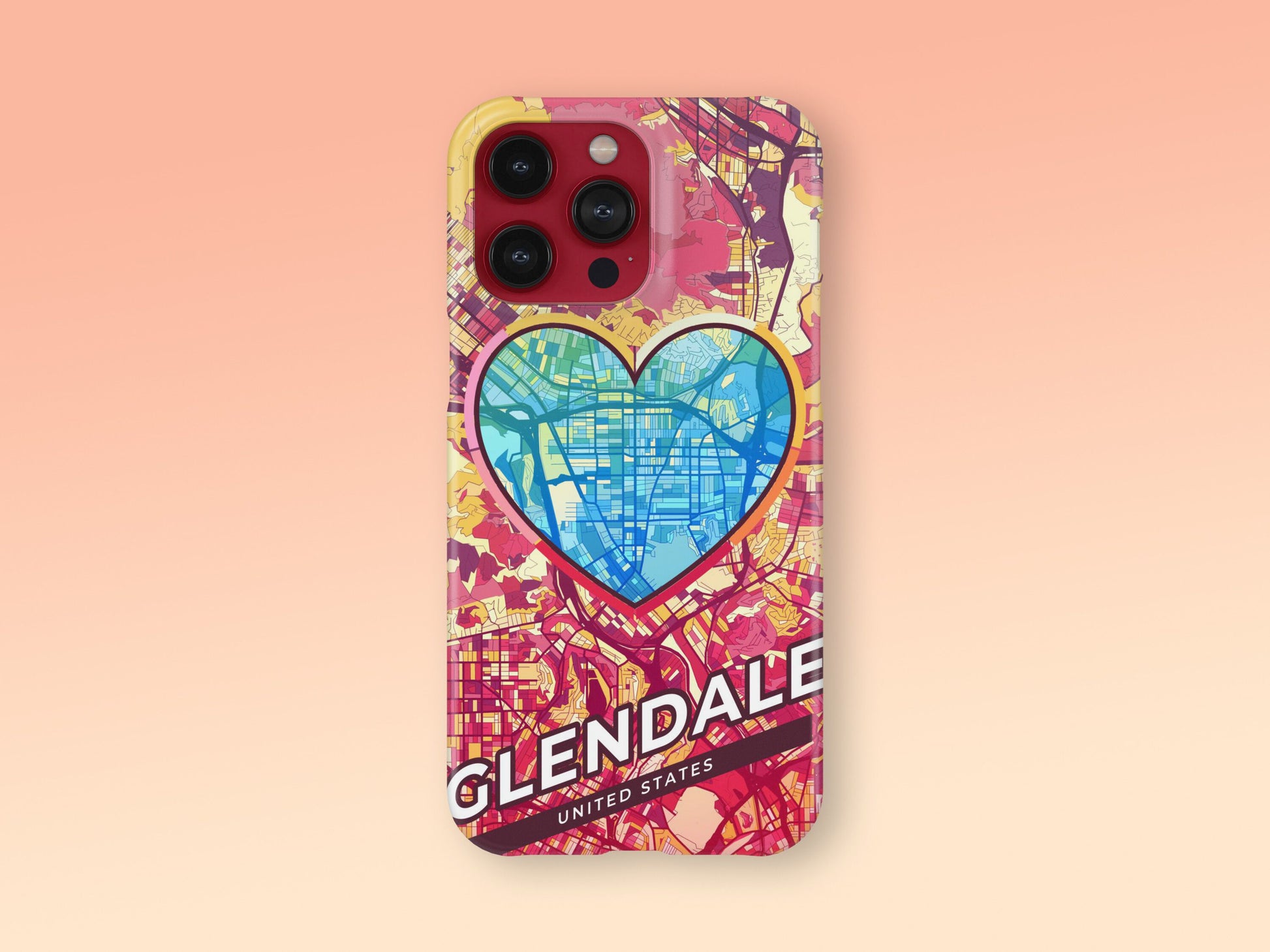 Glendale California slim phone case with colorful icon. Birthday, wedding or housewarming gift. Couple match cases. 2