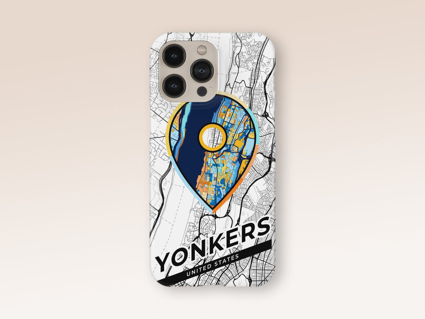 Yonkers New York slim phone case with colorful icon 1