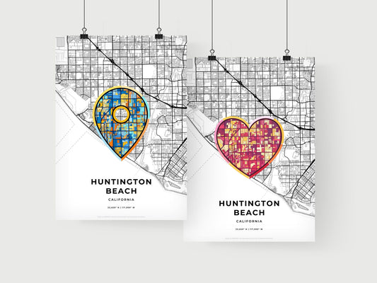 Huntington Beach California art print for couples