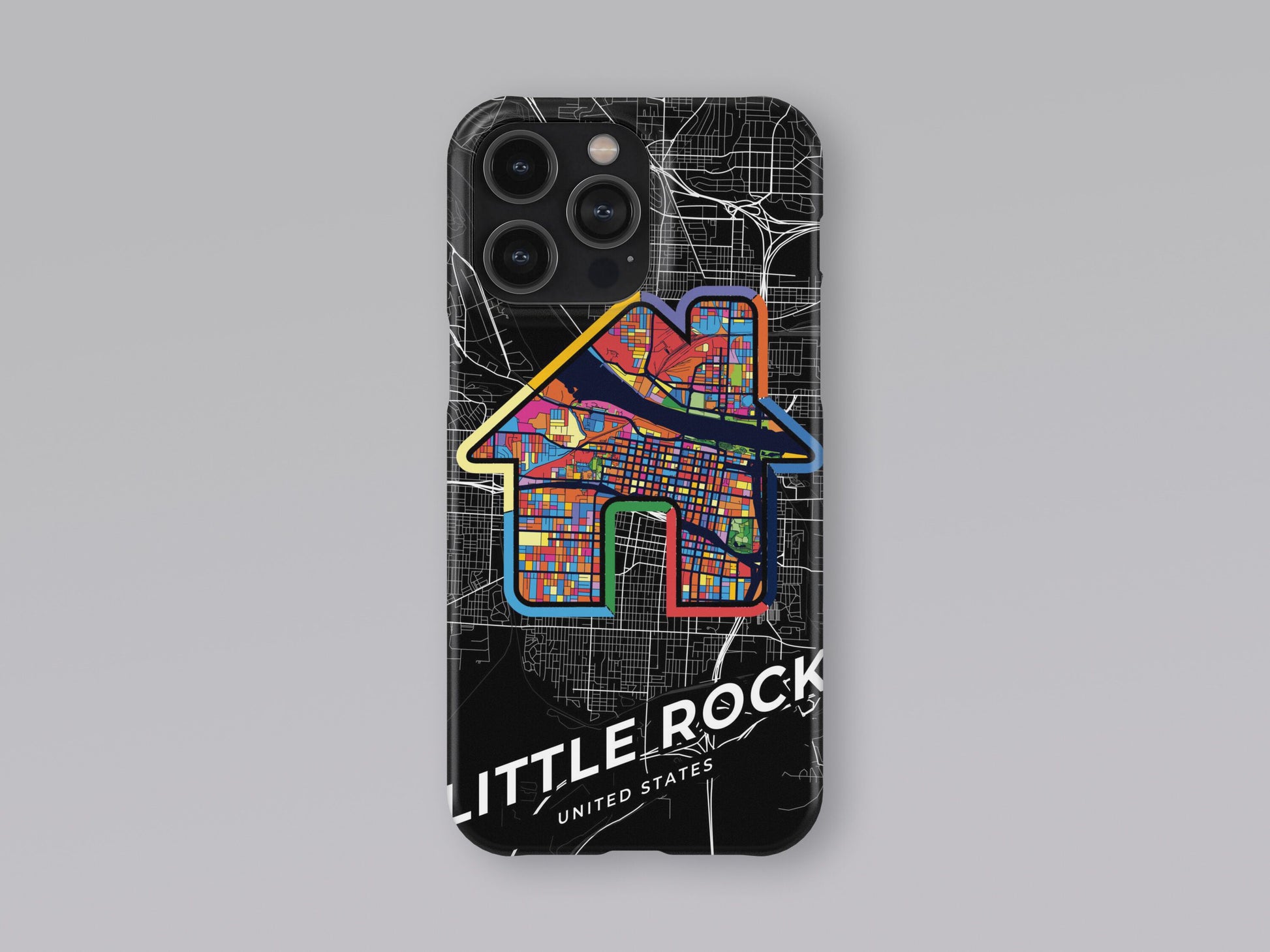 Little Rock Arkansas slim phone case with colorful icon. Birthday, wedding or housewarming gift. Couple match cases. 3