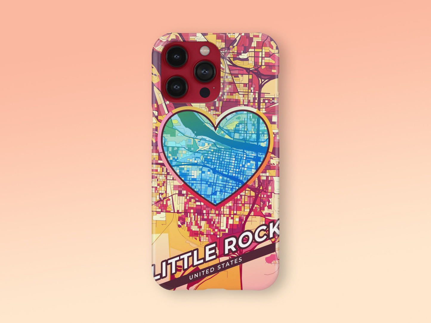 Little Rock Arkansas slim phone case with colorful icon. Birthday, wedding or housewarming gift. Couple match cases. 2