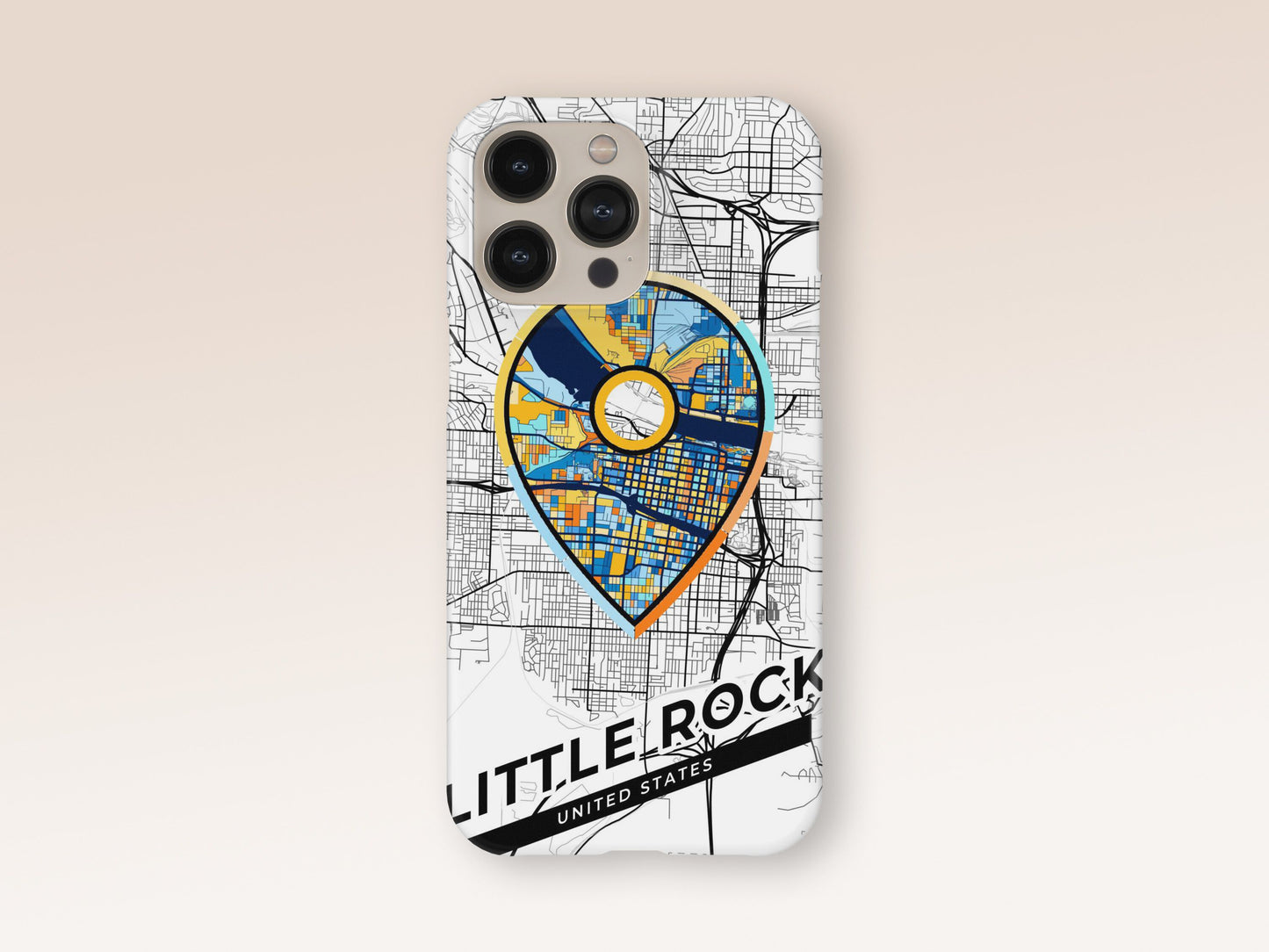 Little Rock Arkansas slim phone case with colorful icon. Birthday, wedding or housewarming gift. Couple match cases. 1