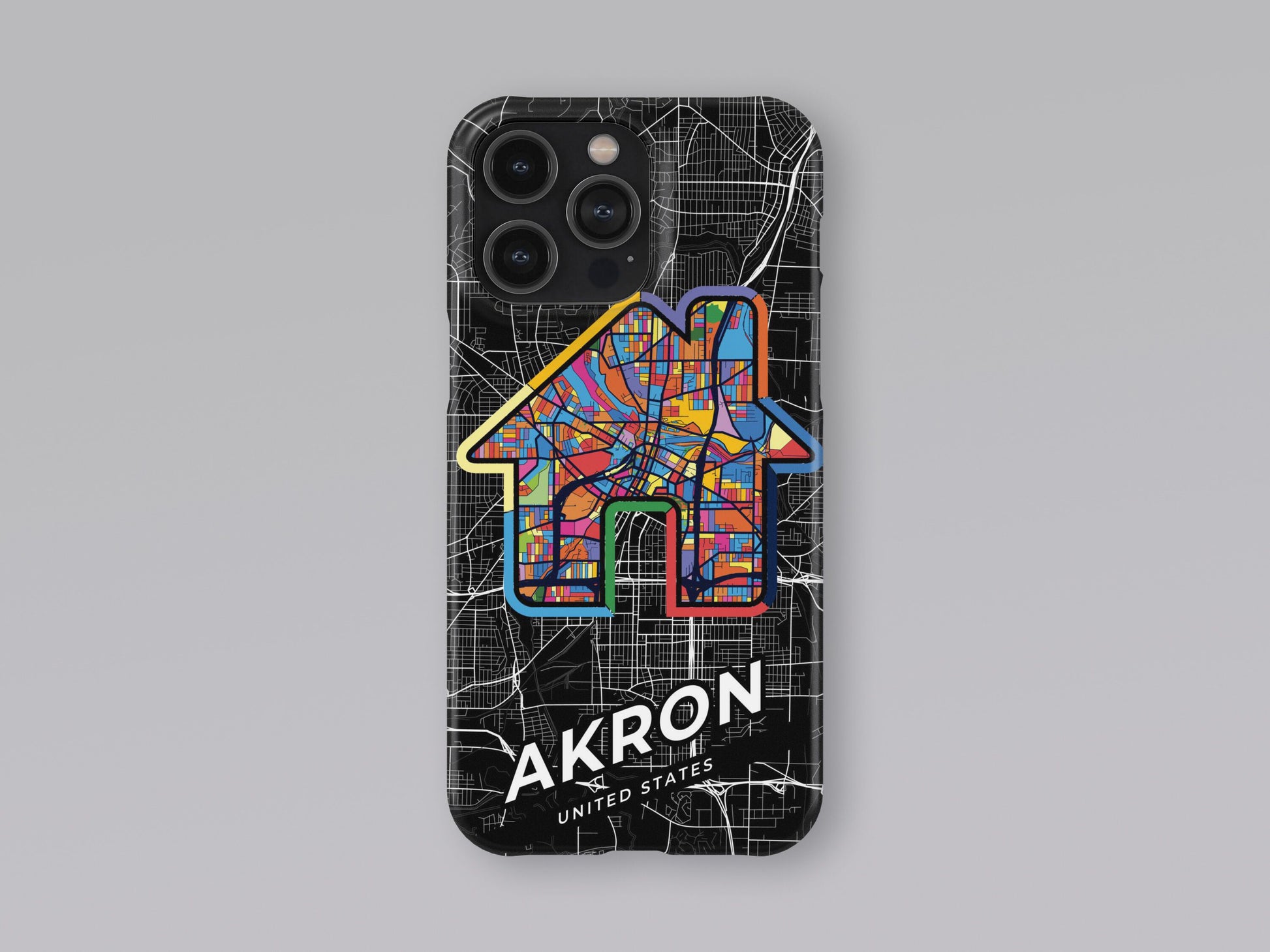 Akron Ohio slim phone case with colorful icon. Birthday, wedding or housewarming gift. Couple match cases. 3