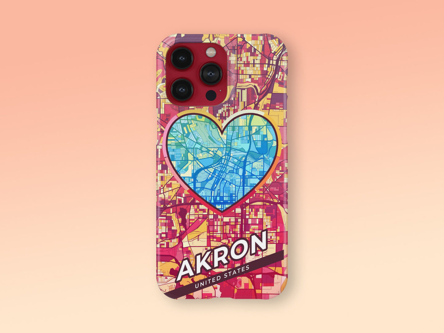 Akron Ohio slim phone case with colorful icon. Birthday, wedding or housewarming gift. Couple match cases. 2