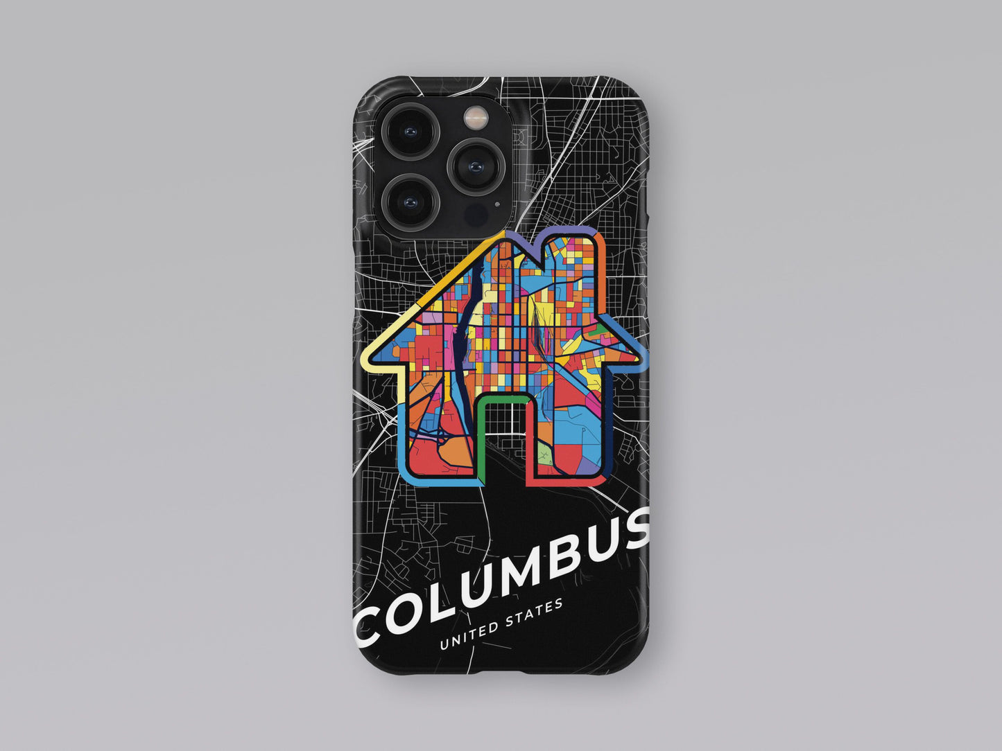 Columbus Georgia slim phone case with colorful icon. Birthday, wedding or housewarming gift. Couple match cases. 3