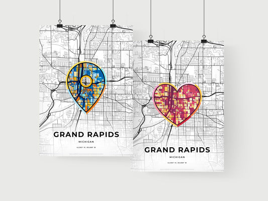 Grand Rapids Michigan art print for couples