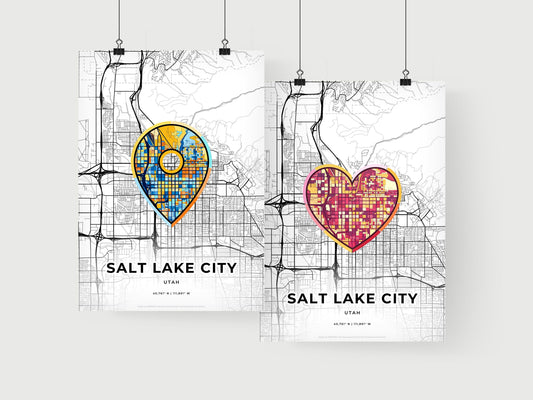 Salt Lake City Utah art print for couples