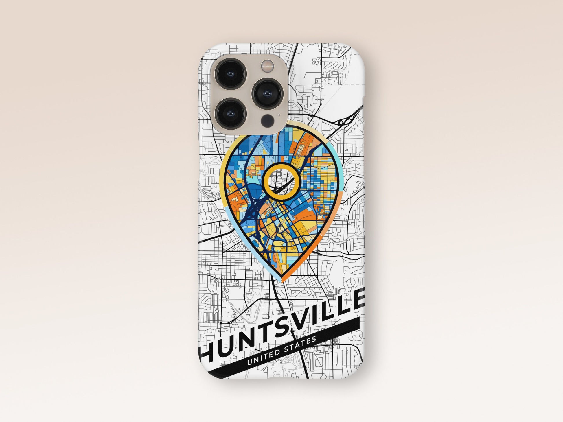 Huntsville Alabama slim phone case with colorful icon. Birthday, wedding or housewarming gift. Couple match cases. 1