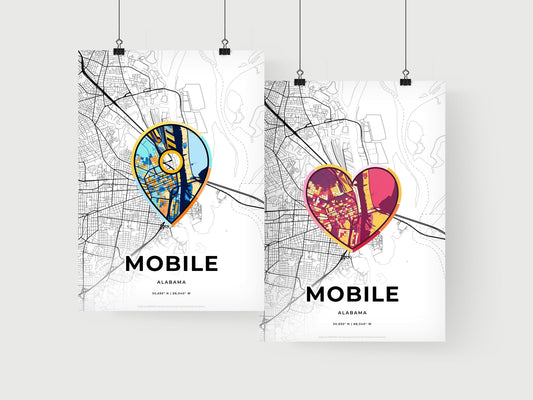 Mobile Alabama art print for couples