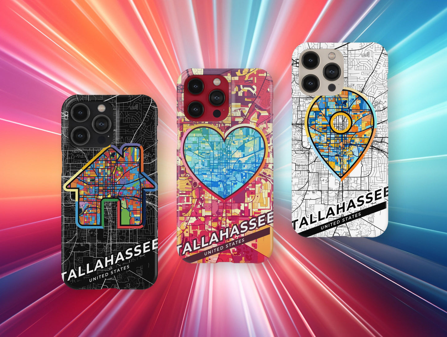 Tallahassee Florida slim phone case with colorful icon