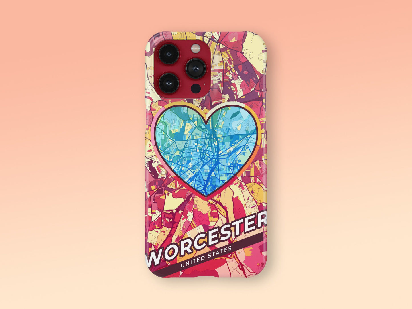 Worcester Massachusetts slim phone case with colorful icon 2