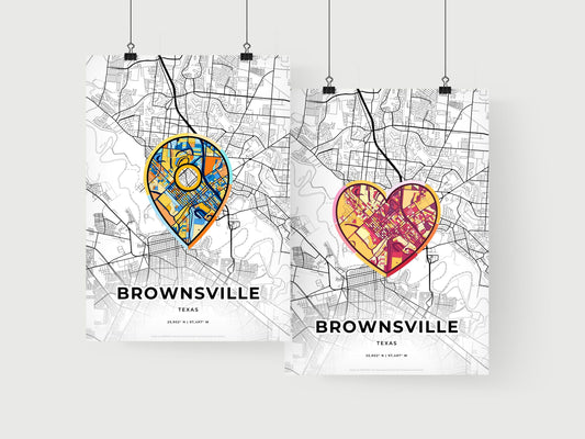 Brownsville Texas art print for couples