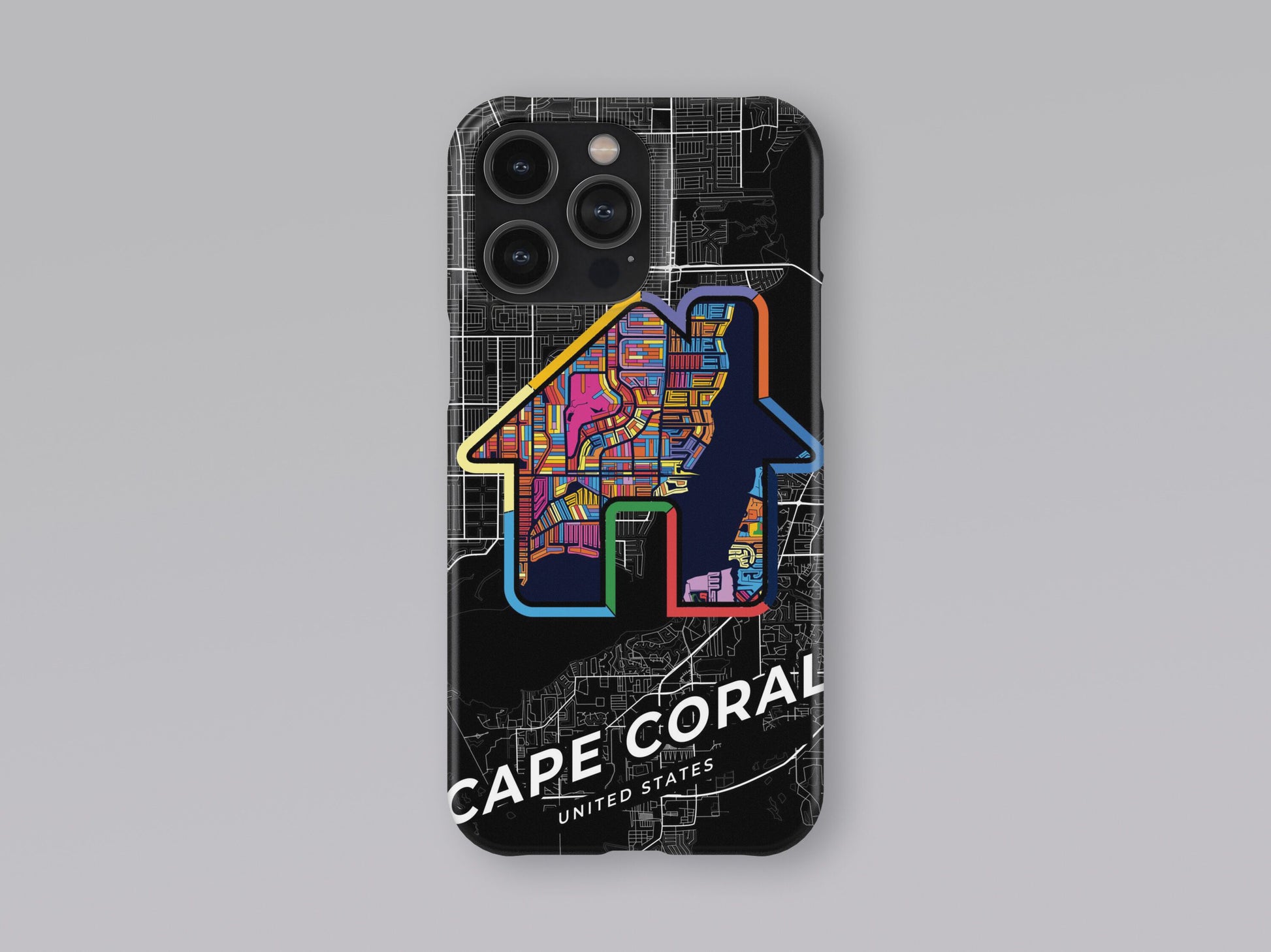 Cape Coral Florida slim phone case with colorful icon. Birthday, wedding or housewarming gift. Couple match cases. 3