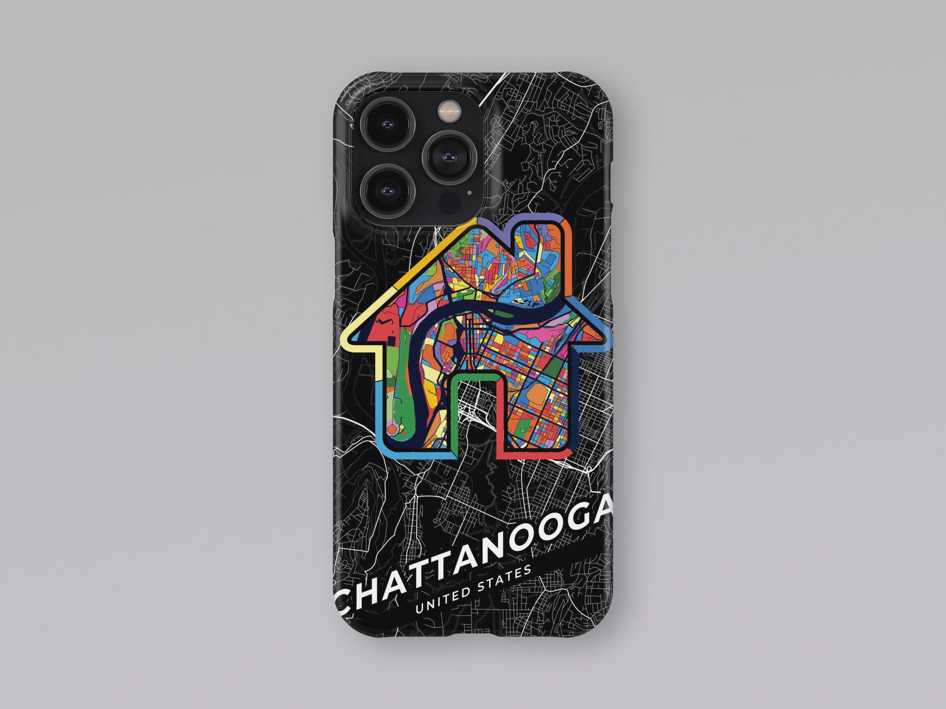 Chattanooga Tennessee slim phone case with colorful icon. Birthday, wedding or housewarming gift. Couple match cases. 3