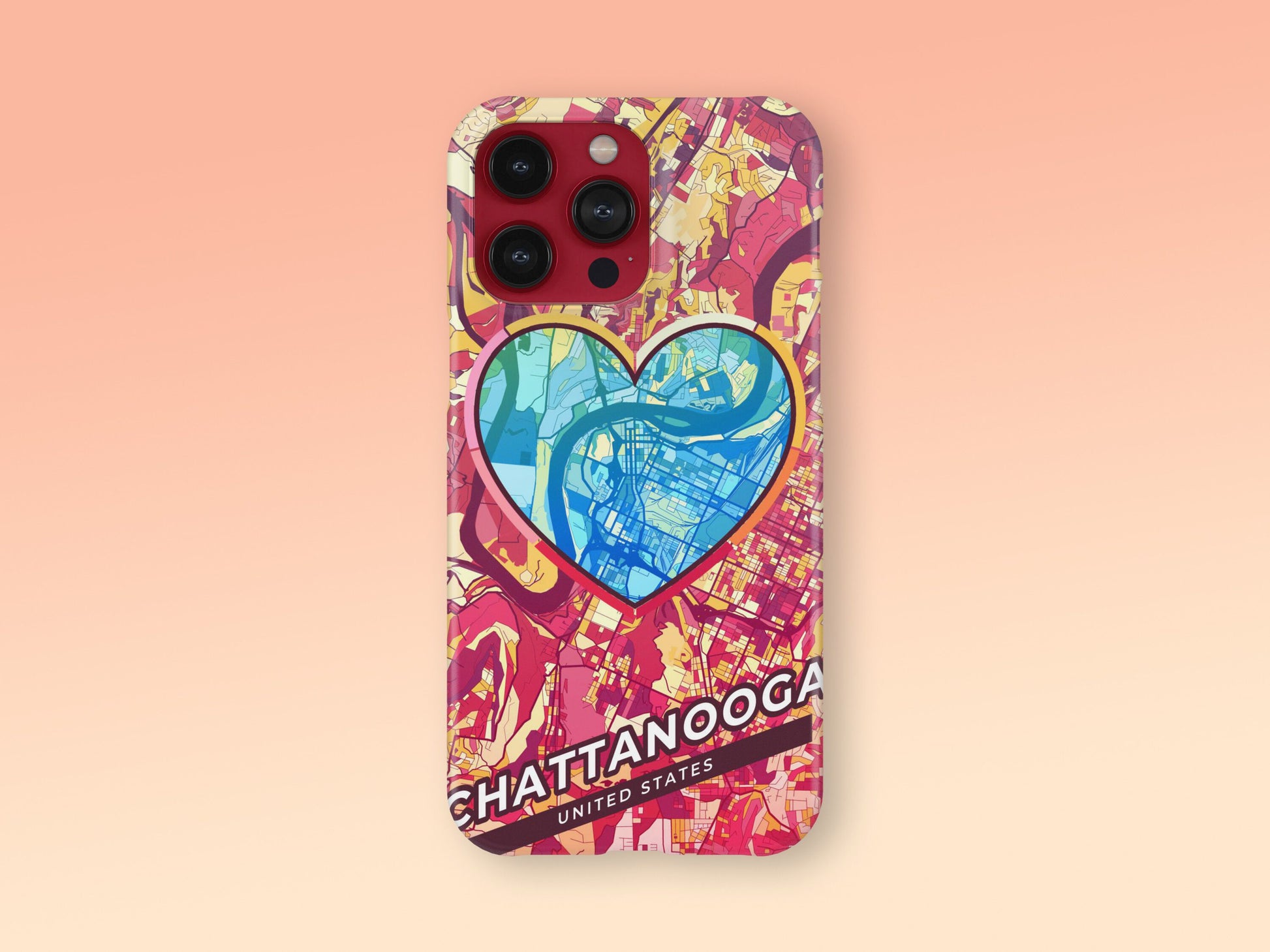 Chattanooga Tennessee slim phone case with colorful icon. Birthday, wedding or housewarming gift. Couple match cases. 2