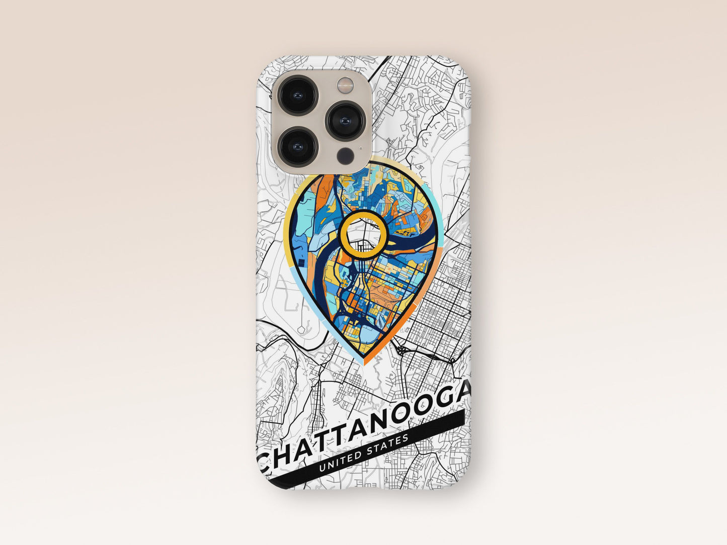 Chattanooga Tennessee slim phone case with colorful icon. Birthday, wedding or housewarming gift. Couple match cases. 1