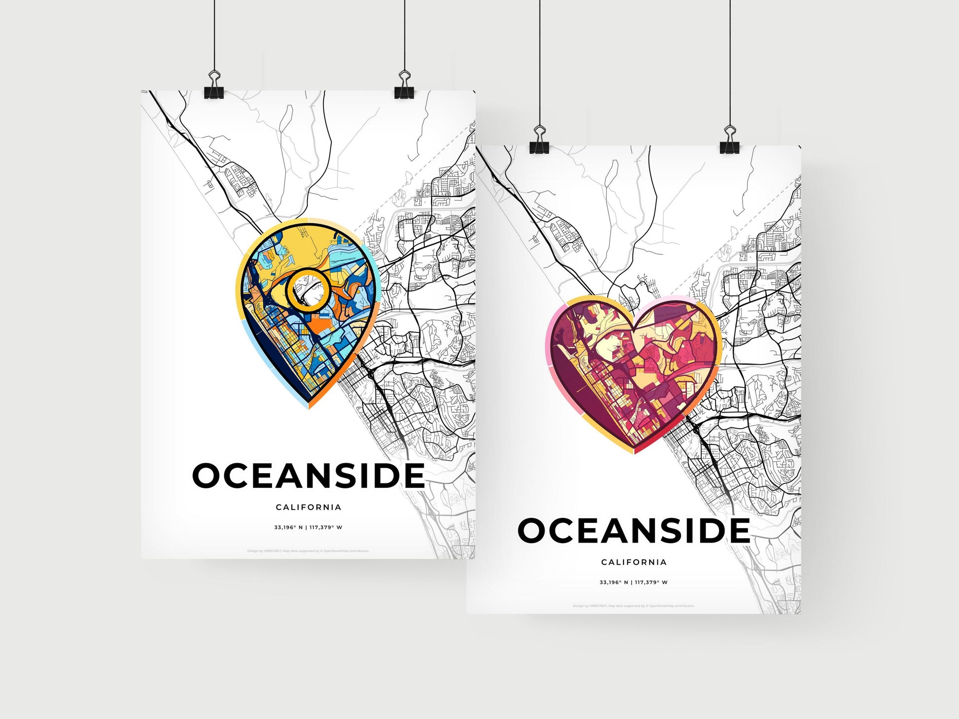 Oceanside California art print for couples