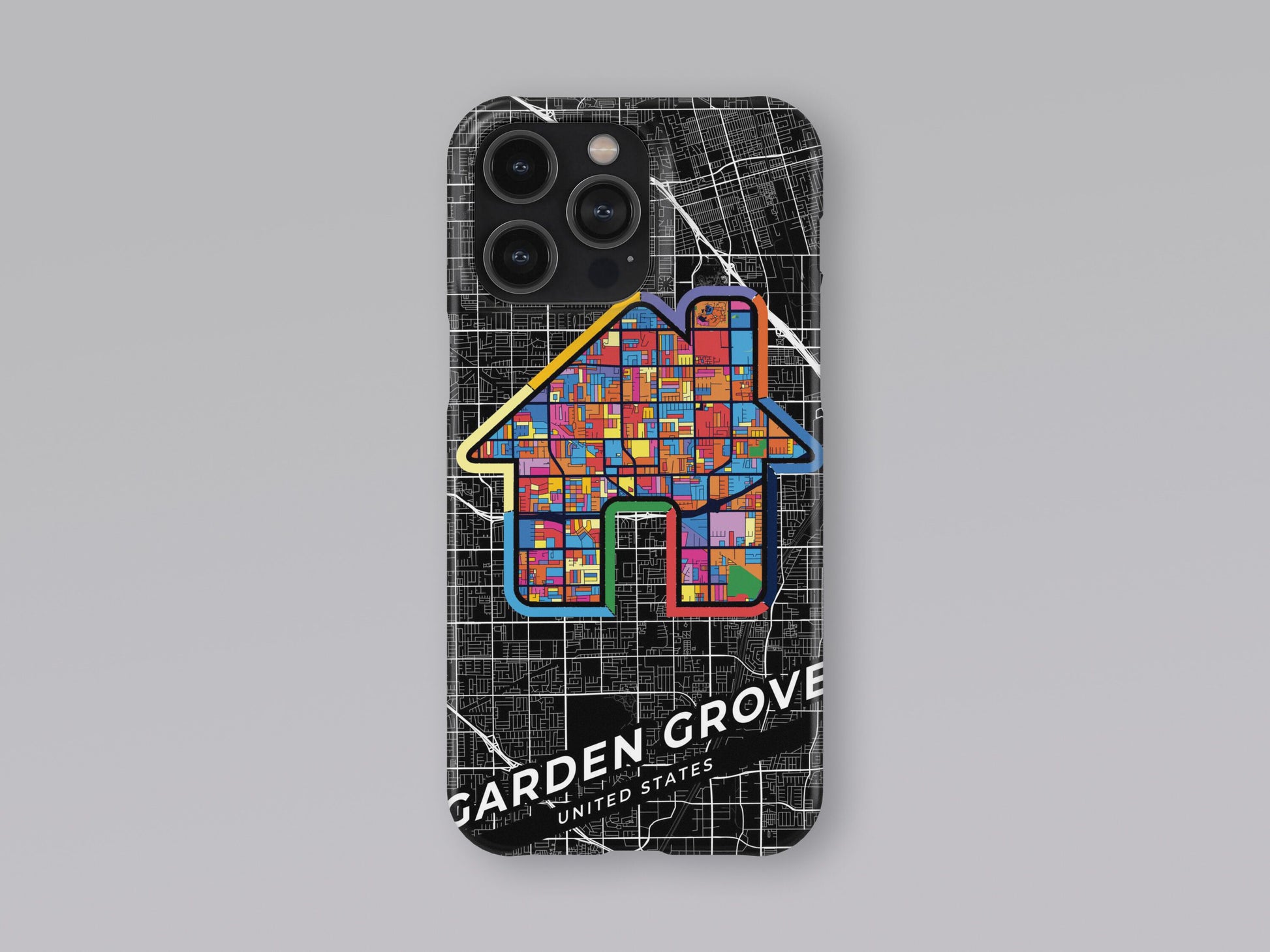 Garden Grove California slim phone case with colorful icon. Birthday, wedding or housewarming gift. Couple match cases. 3