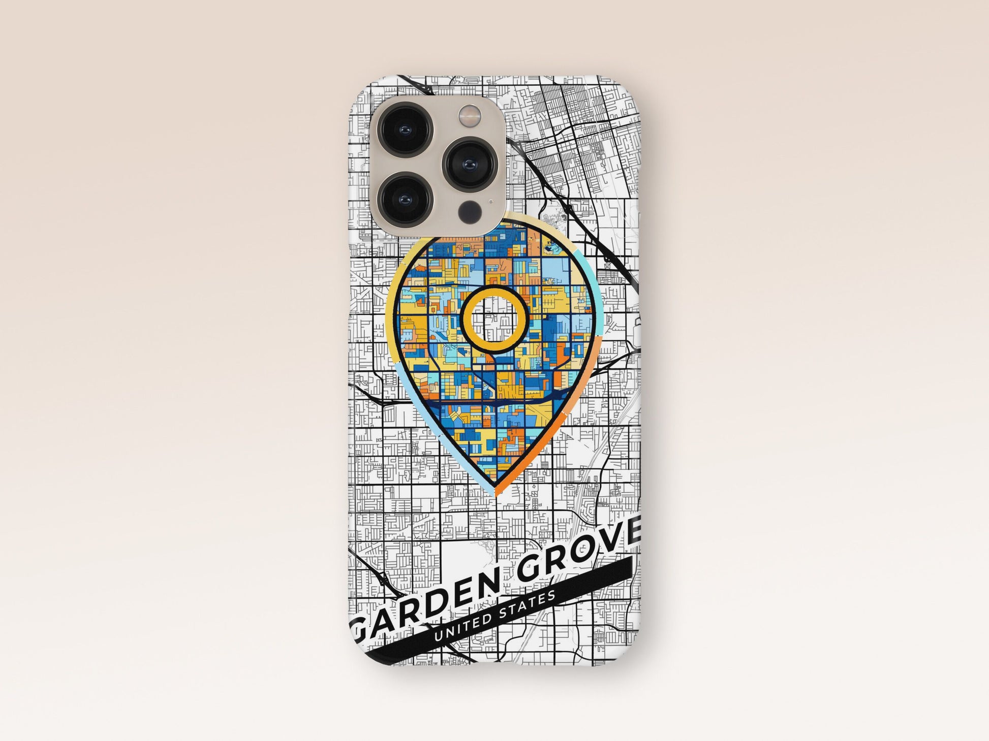 Garden Grove California slim phone case with colorful icon. Birthday, wedding or housewarming gift. Couple match cases. 1