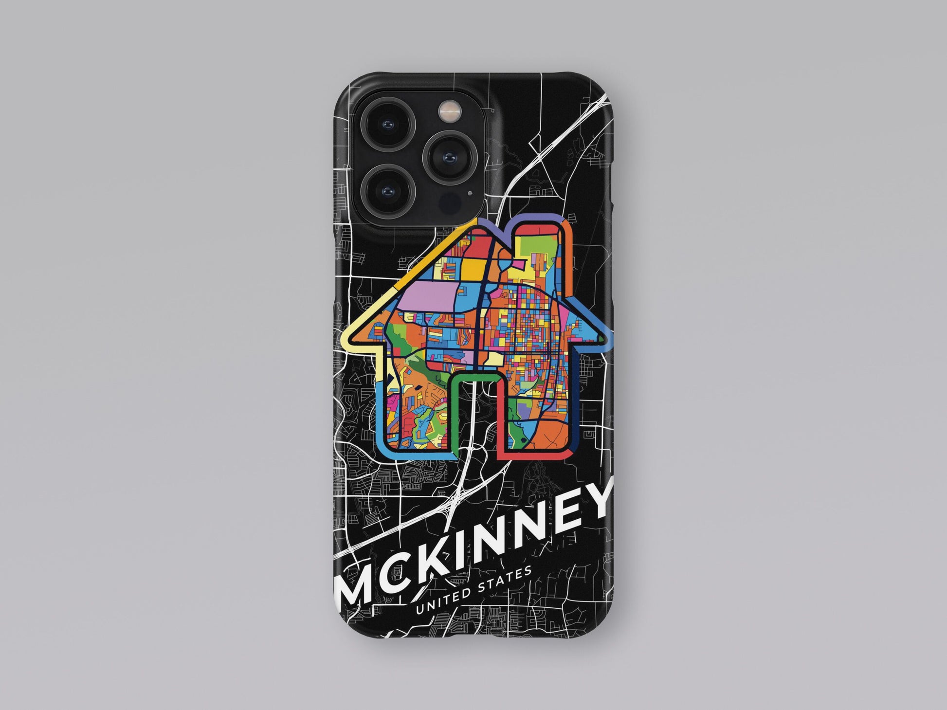 Mckinney Texas slim phone case with colorful icon. Birthday, wedding or housewarming gift. Couple match cases. 3