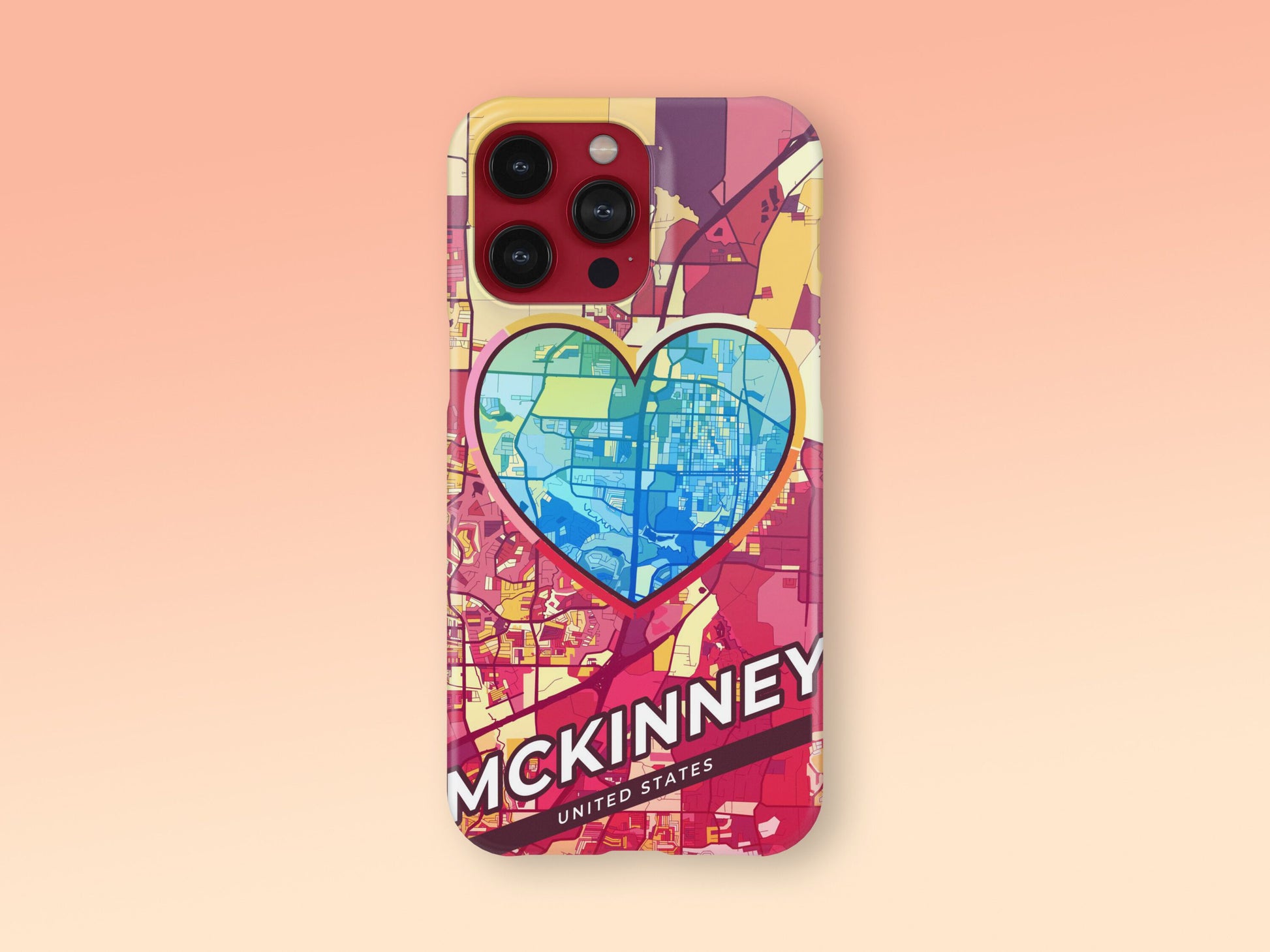 Mckinney Texas slim phone case with colorful icon. Birthday, wedding or housewarming gift. Couple match cases. 2