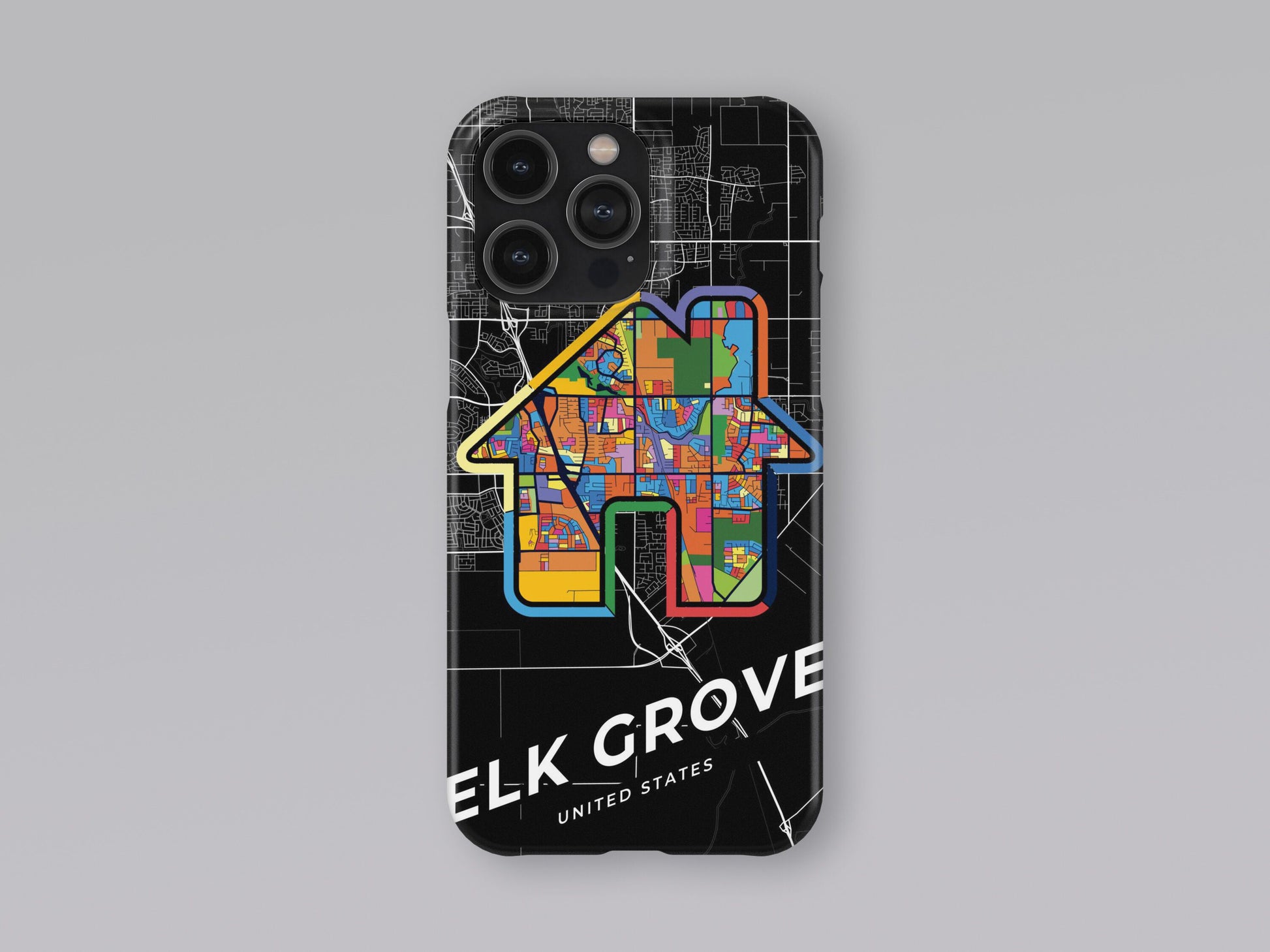 Elk Grove California slim phone case with colorful icon. Birthday, wedding or housewarming gift. Couple match cases. 3