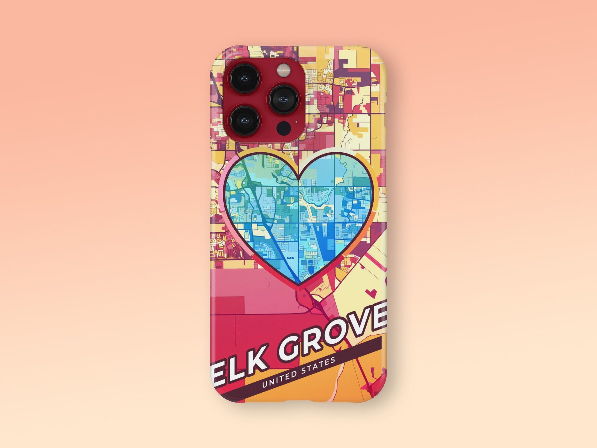 Elk Grove California slim phone case with colorful icon. Birthday, wedding or housewarming gift. Couple match cases. 2