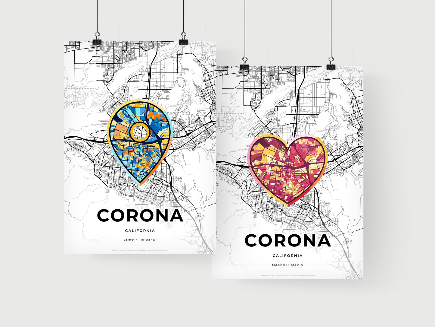 Corona California art print for couples