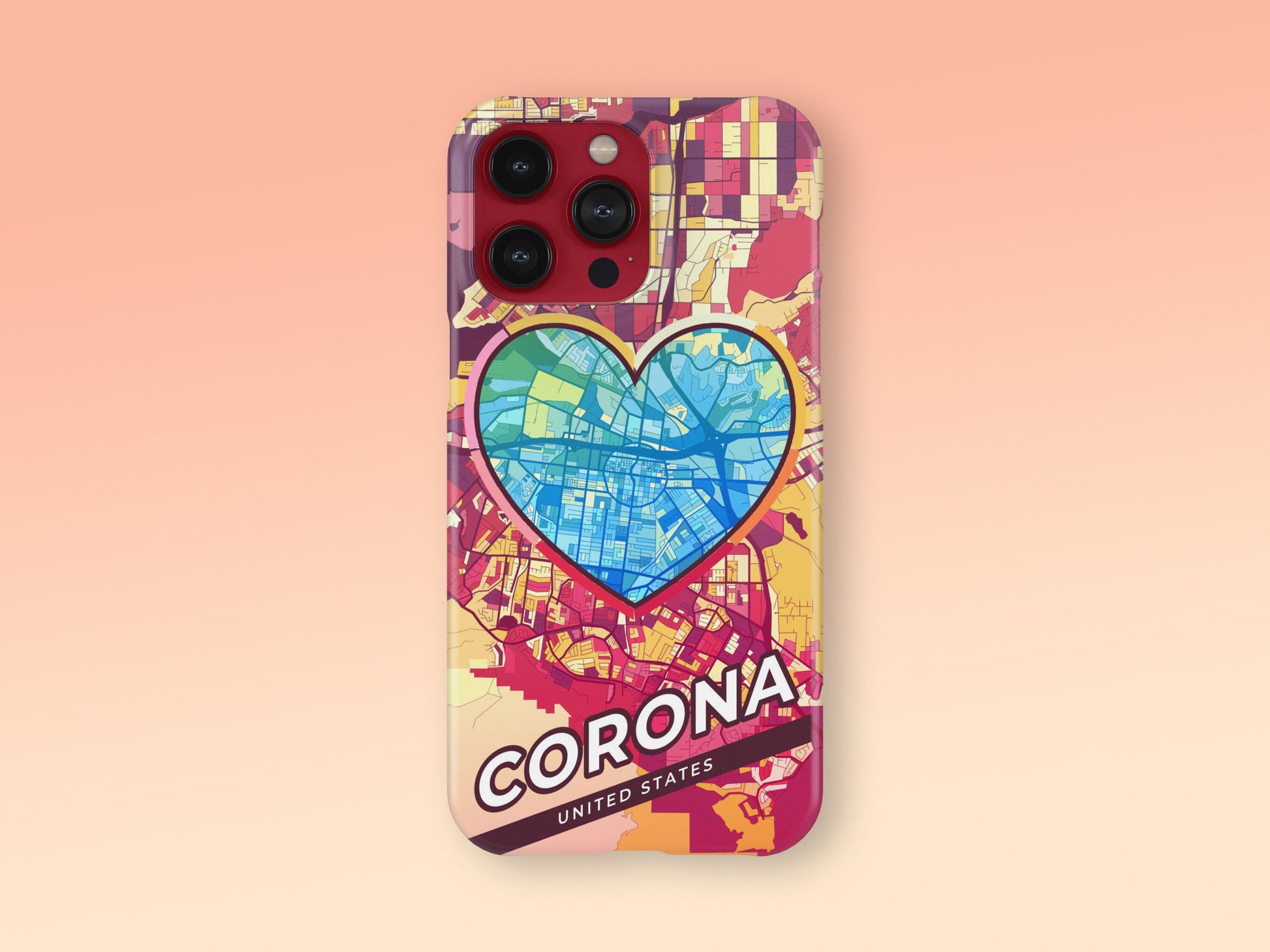 Corona California slim phone case with colorful icon. Birthday, wedding or housewarming gift. Couple match cases. 2