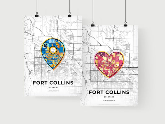 Fort Collins Colorado art print for couples