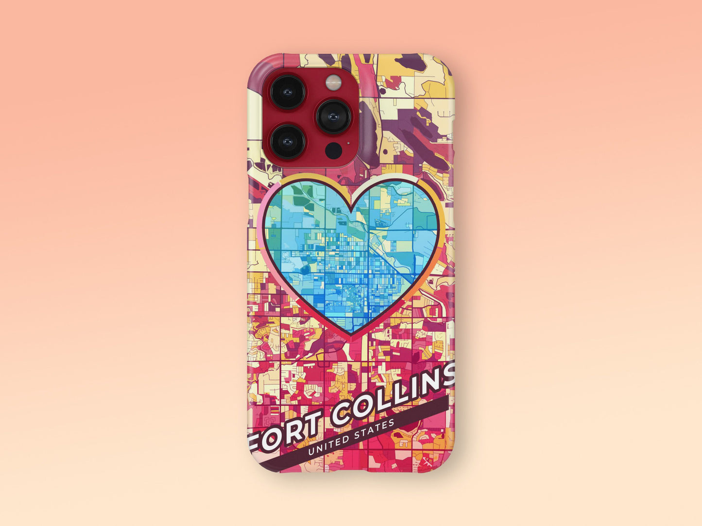 Fort Collins Colorado slim phone case with colorful icon. Birthday, wedding or housewarming gift. Couple match cases. 2