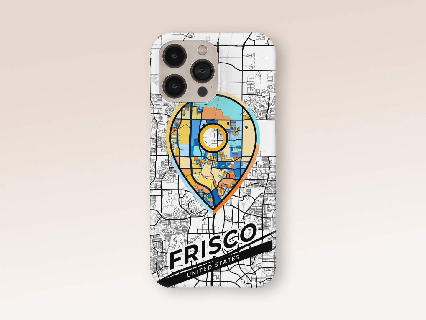 Frisco Texas slim phone case with colorful icon. Birthday, wedding or housewarming gift. Couple match cases. 1