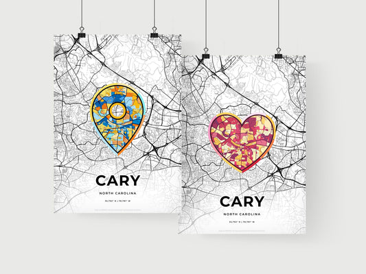 Cary North Carolina art print for couples