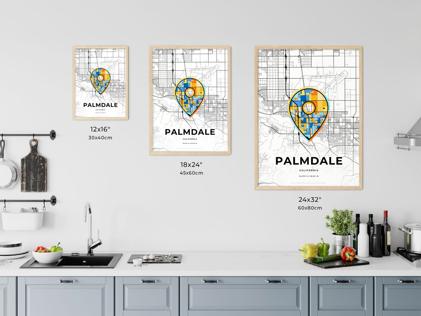 Palmdale California art map size chart