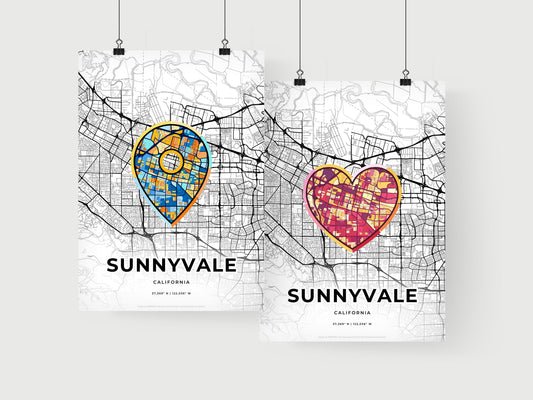 Sunnyvale California art print for couples