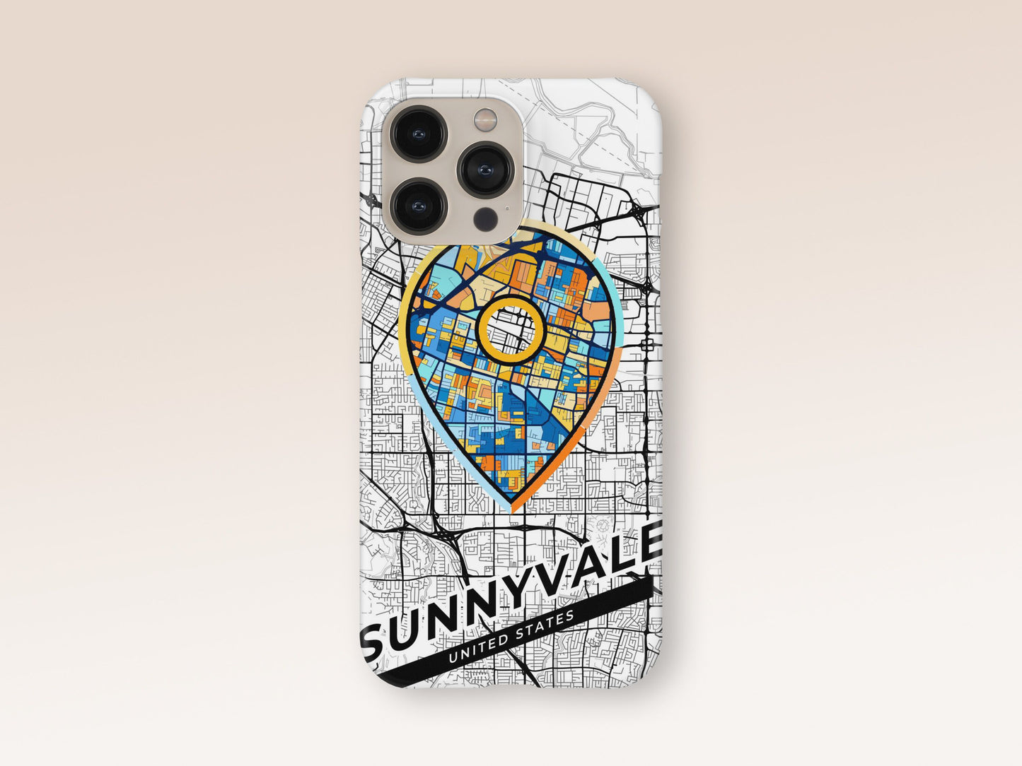 Sunnyvale California slim phone case with colorful icon 1