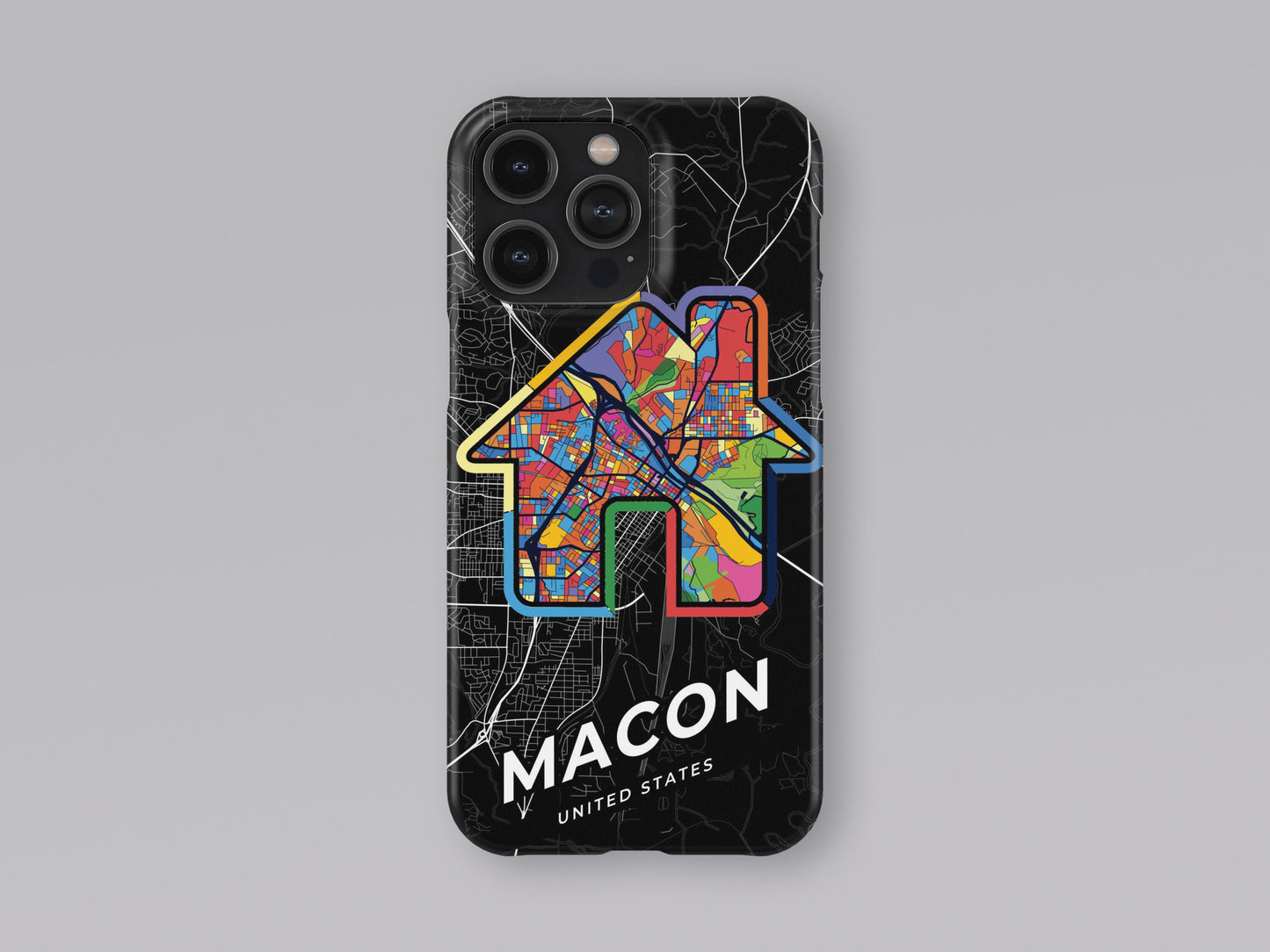 Macon Georgia slim phone case with colorful icon. Birthday, wedding or housewarming gift. Couple match cases. 3