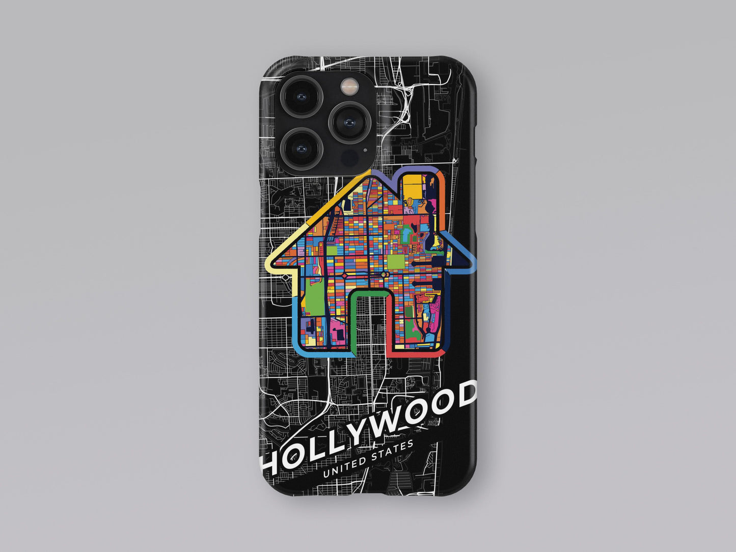 Hollywood Florida slim phone case with colorful icon. Birthday, wedding or housewarming gift. Couple match cases. 3