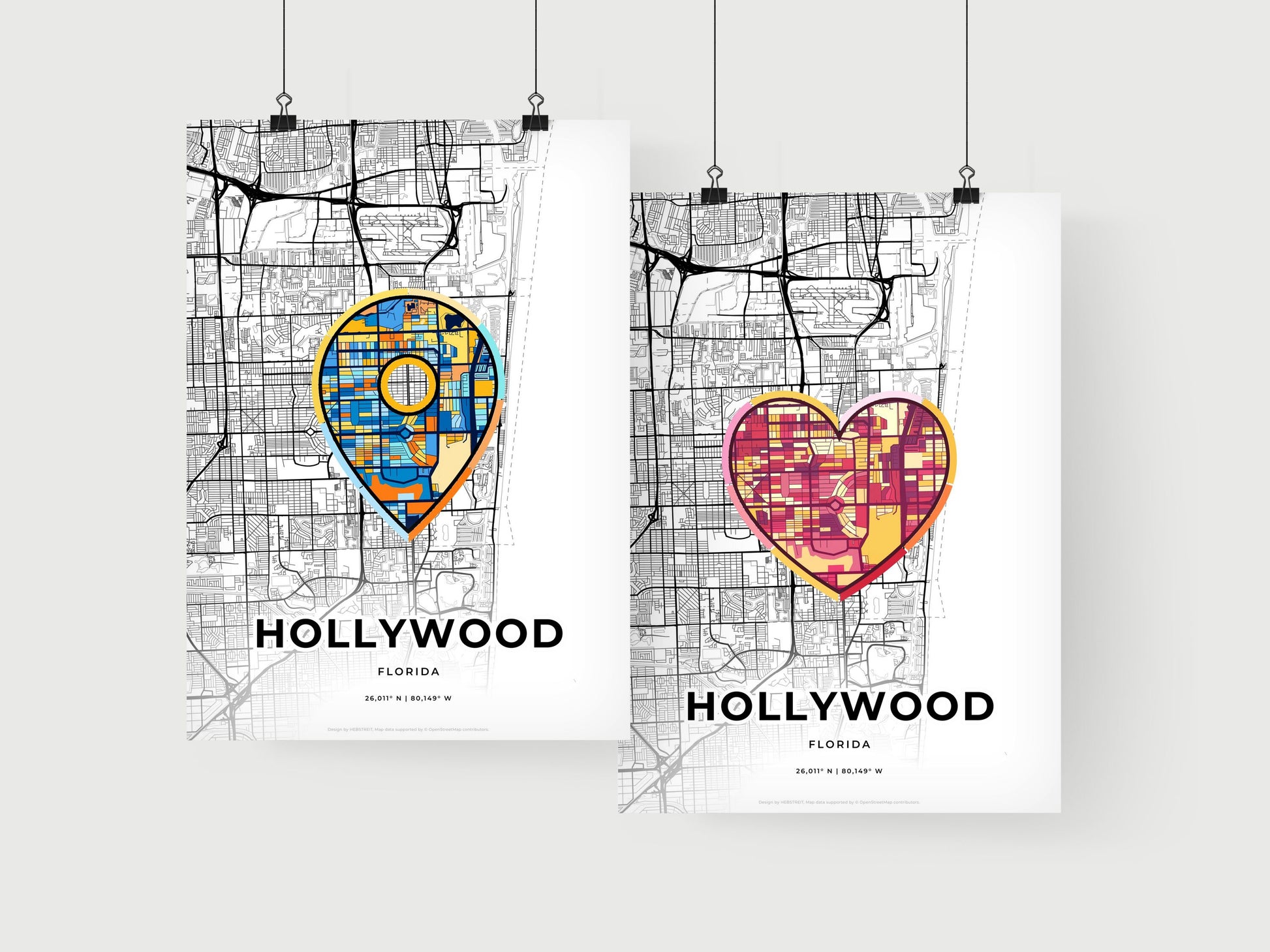 Hollywood Florida art print for couples