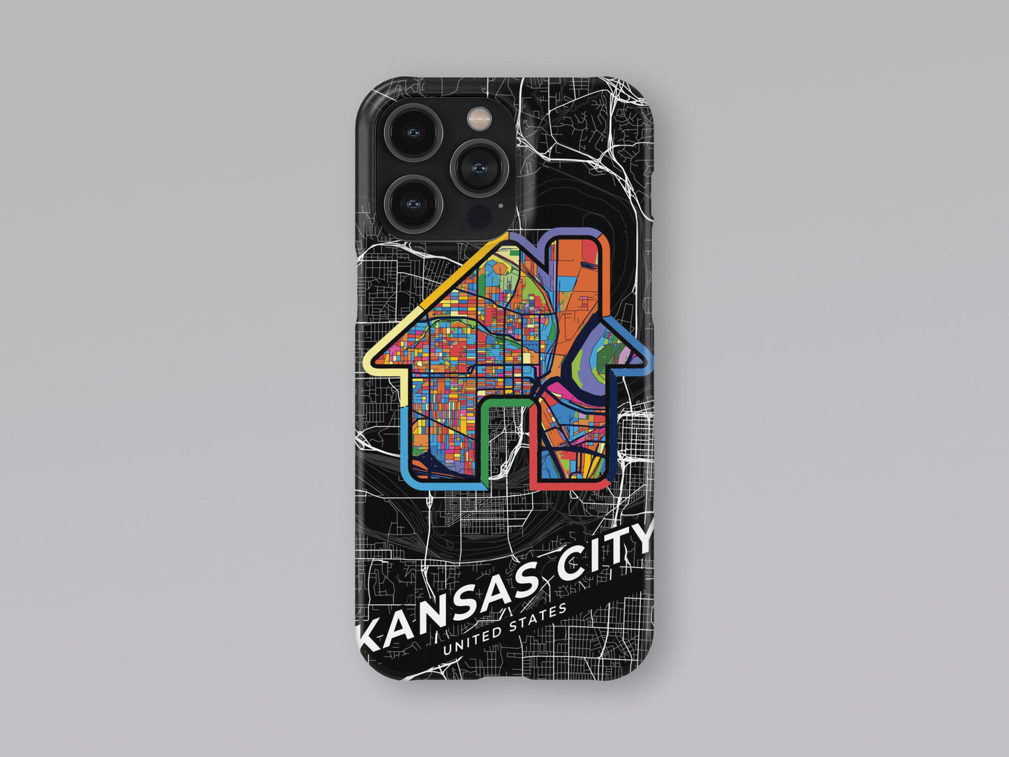 Kansas City Kansas slim phone case with colorful icon. Birthday, wedding or housewarming gift. Couple match cases. 3